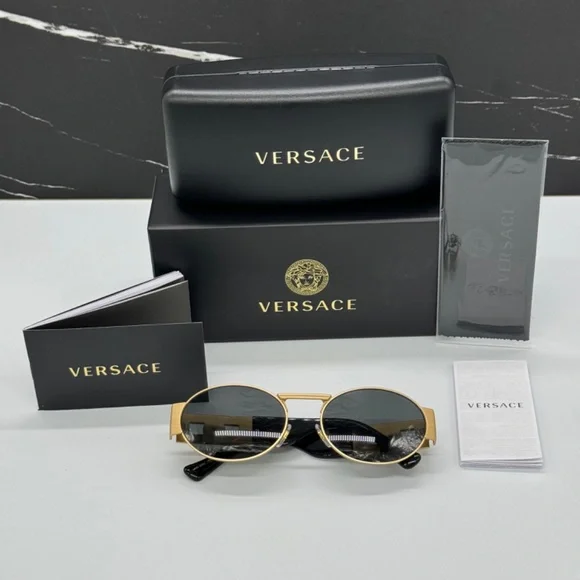 NEW MOD 2264 1002/87 VERSACE UNISEX SUNGLASSES VE2264 100287 GOLD VE2264 1002/87
